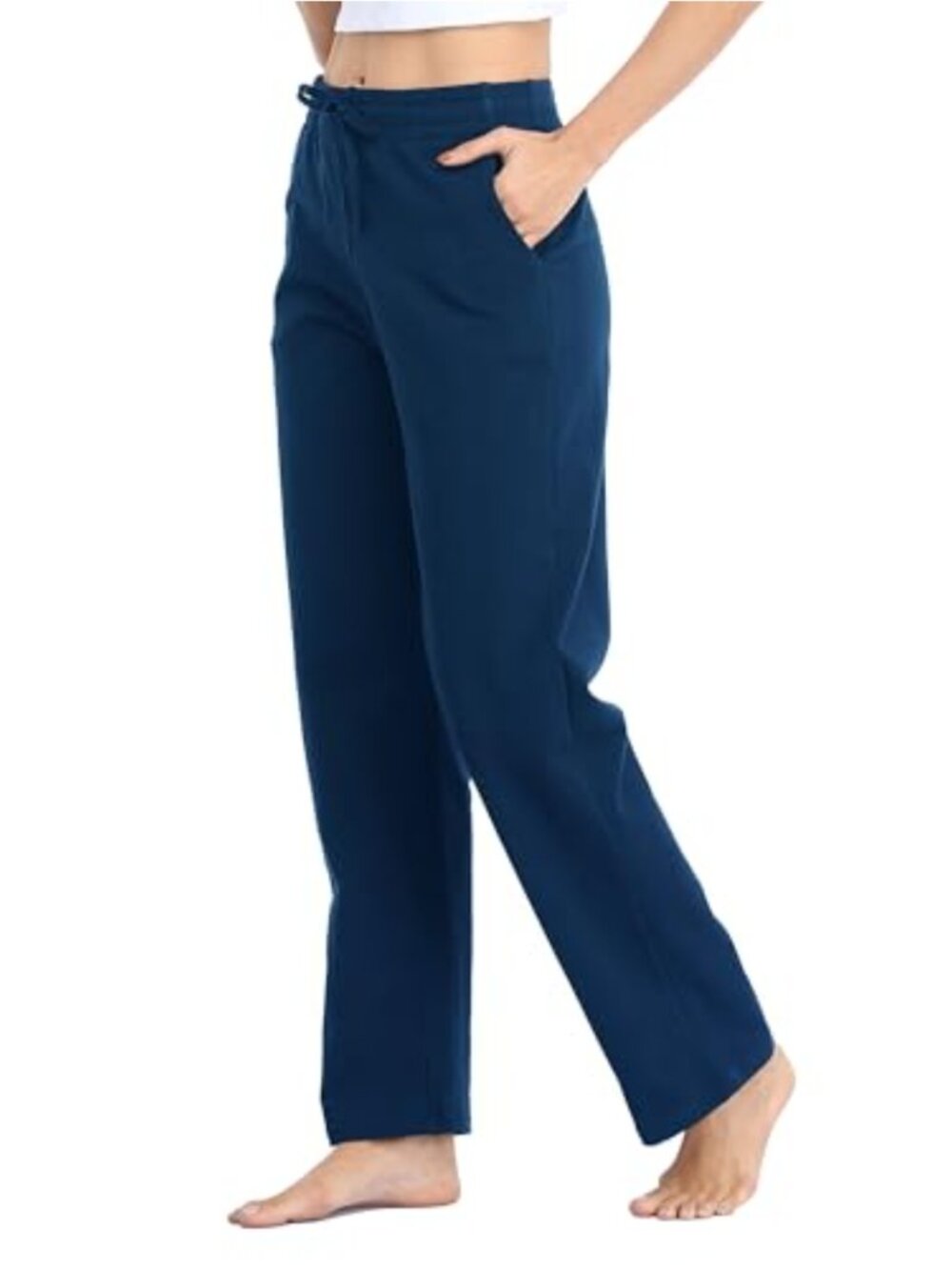 Women's Cotton Yoga Sweatpants Straight Leg Lounge Athletic Pants with Pockets